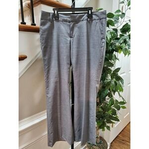 Banana Republic Women Solid Gray Wool Mid Rise Straight Legs Dress Pant Size 8P